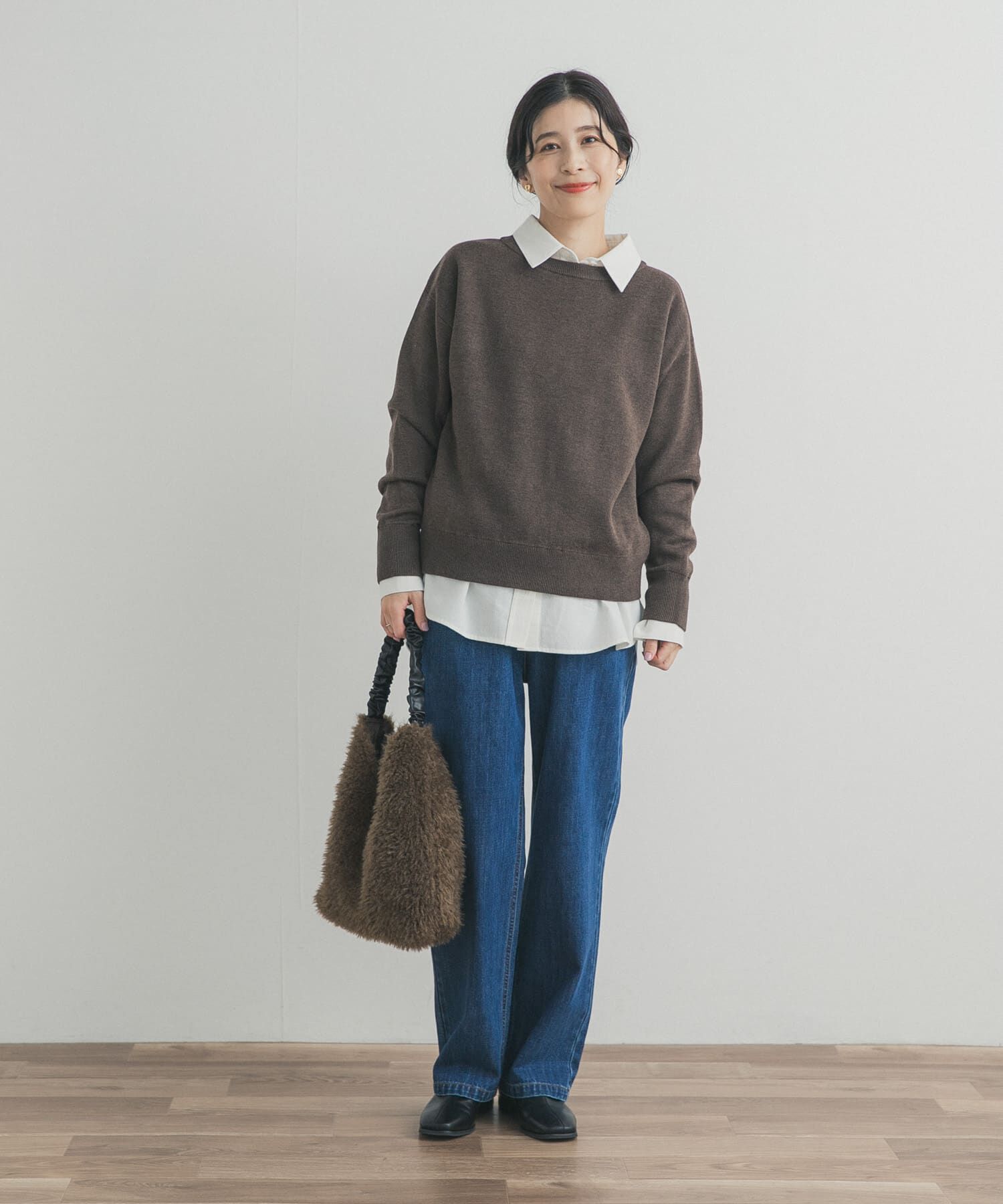 URBAN RESEARCH DOORS「Wフェイスボートネックニット」|ニット・セーター|