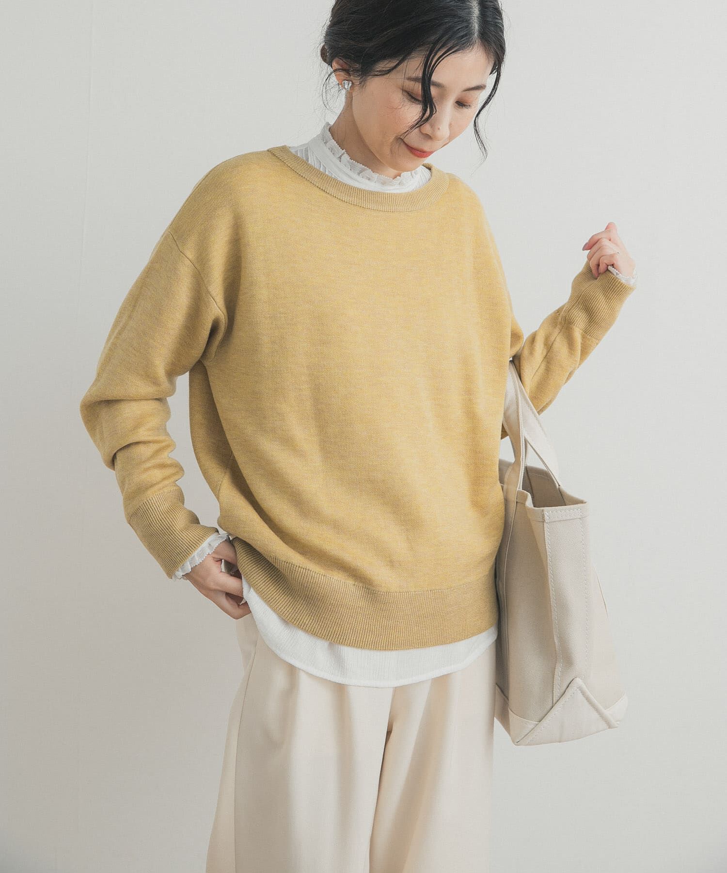 URBAN RESEARCH DOORS「Wフェイスボートネックニット」|ニット・セーター|