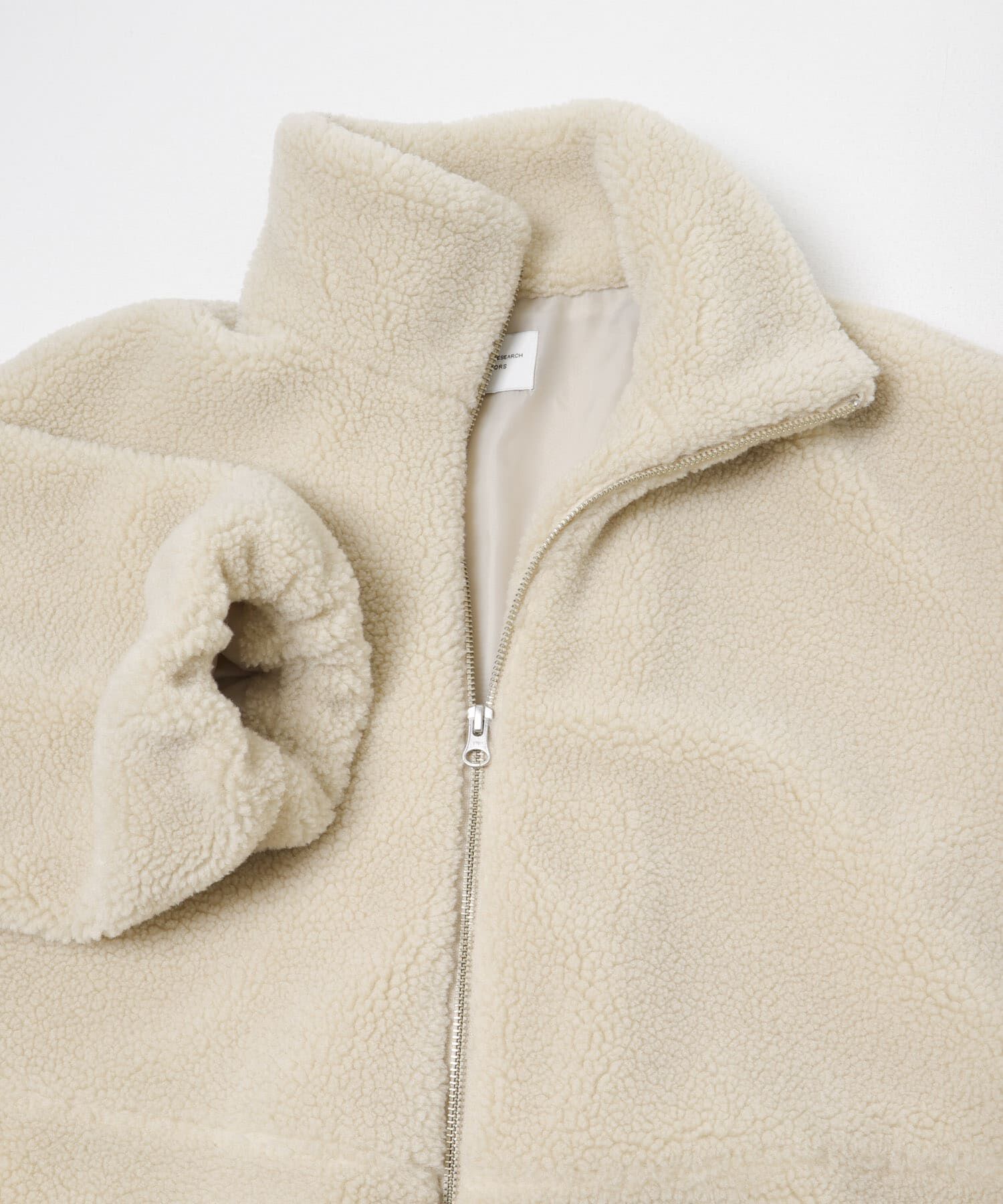 URBAN RESEARCH DOORS「ZIPボアブルゾン」|ノーカラーコート|