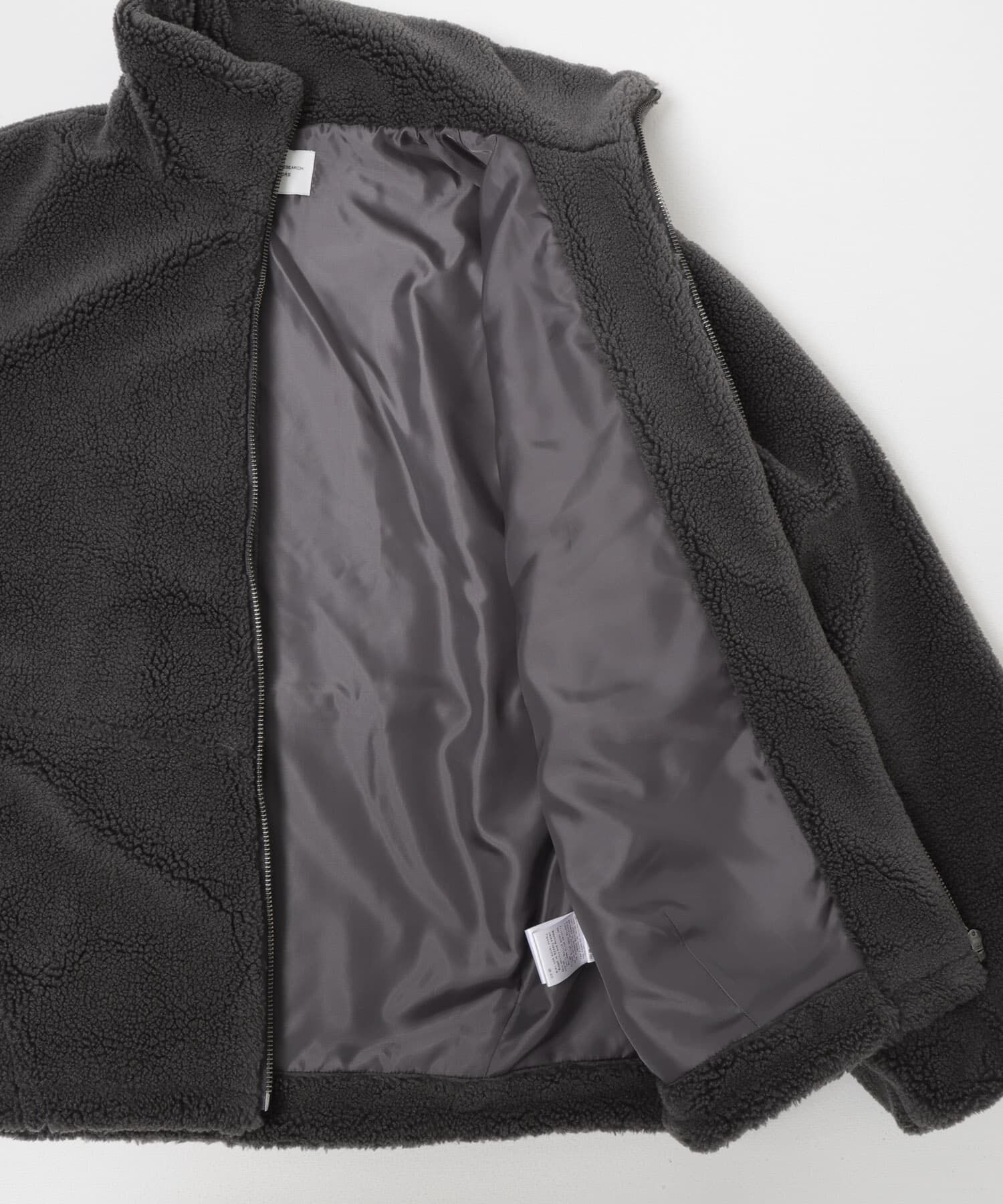 URBAN RESEARCH DOORS「ZIPボアブルゾン」|ノーカラーコート|