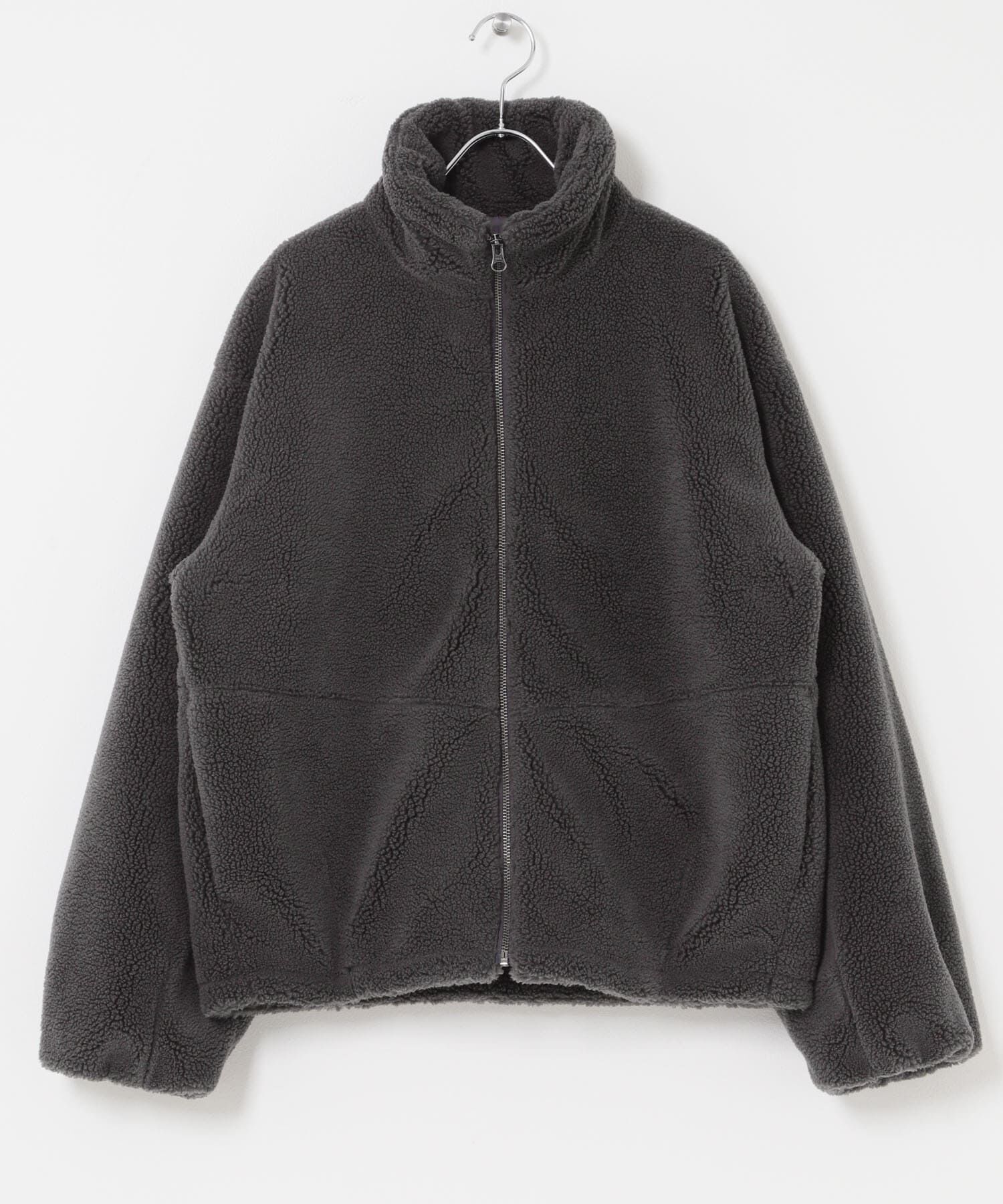 URBAN RESEARCH DOORS「ZIPボアブルゾン」|ノーカラーコート|