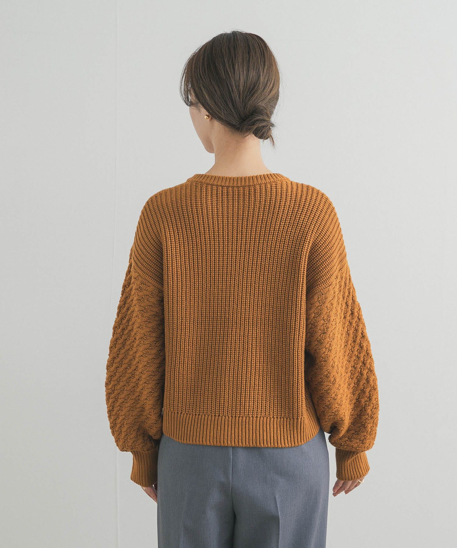 URBAN RESEARCH DOORS「パッチワーク柄袖ボリュームニット」|ニット・セーター|