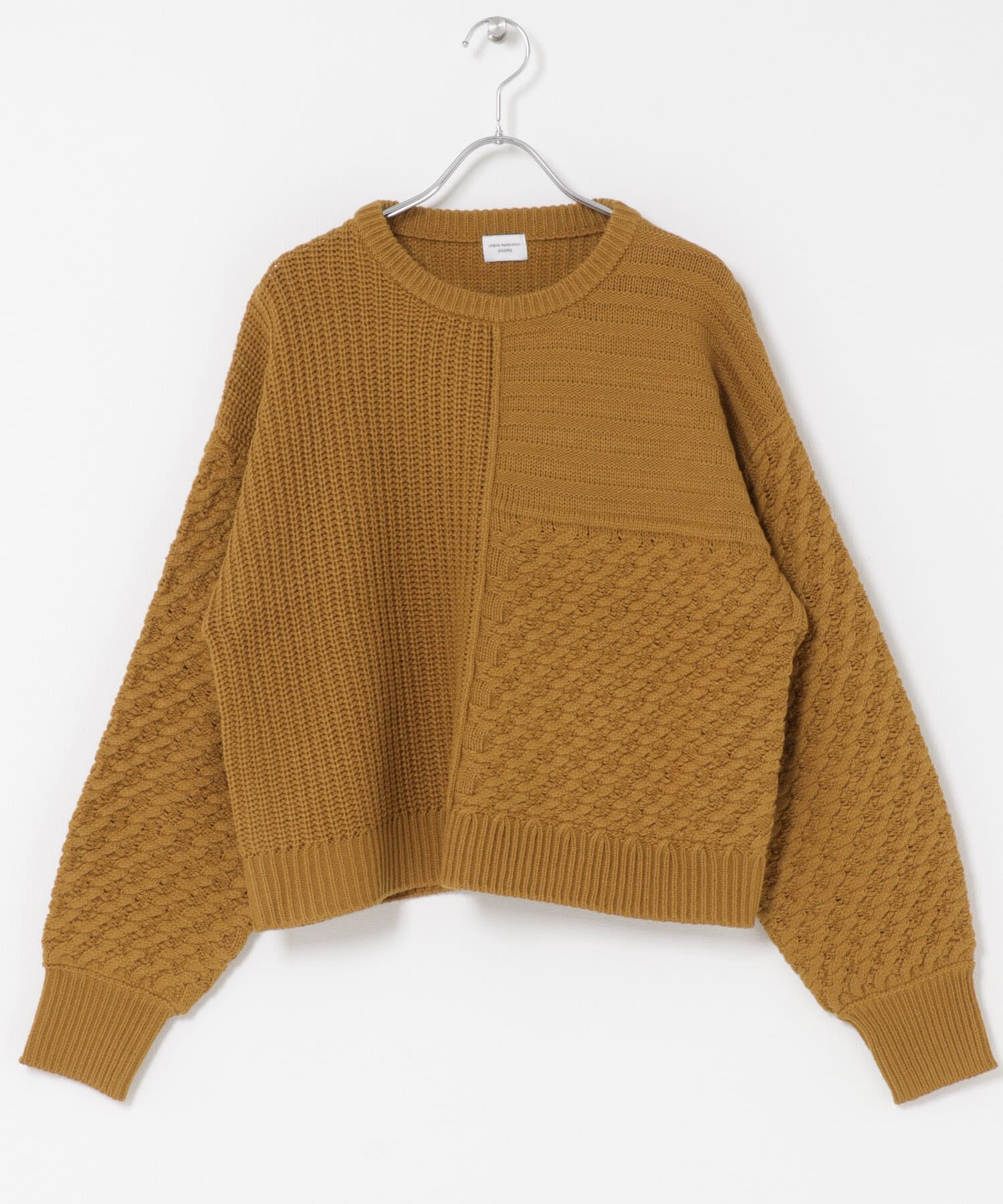 URBAN RESEARCH DOORS「パッチワーク柄袖ボリュームニット」|ニット・セーター|