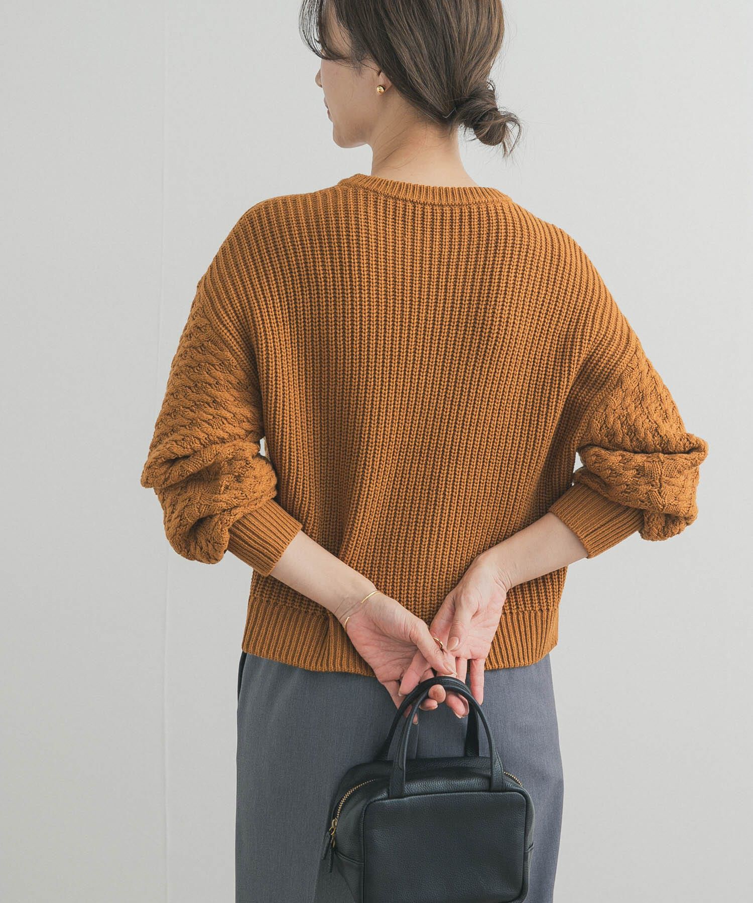 URBAN RESEARCH DOORS「パッチワーク柄袖ボリュームニット」|ニット・セーター|