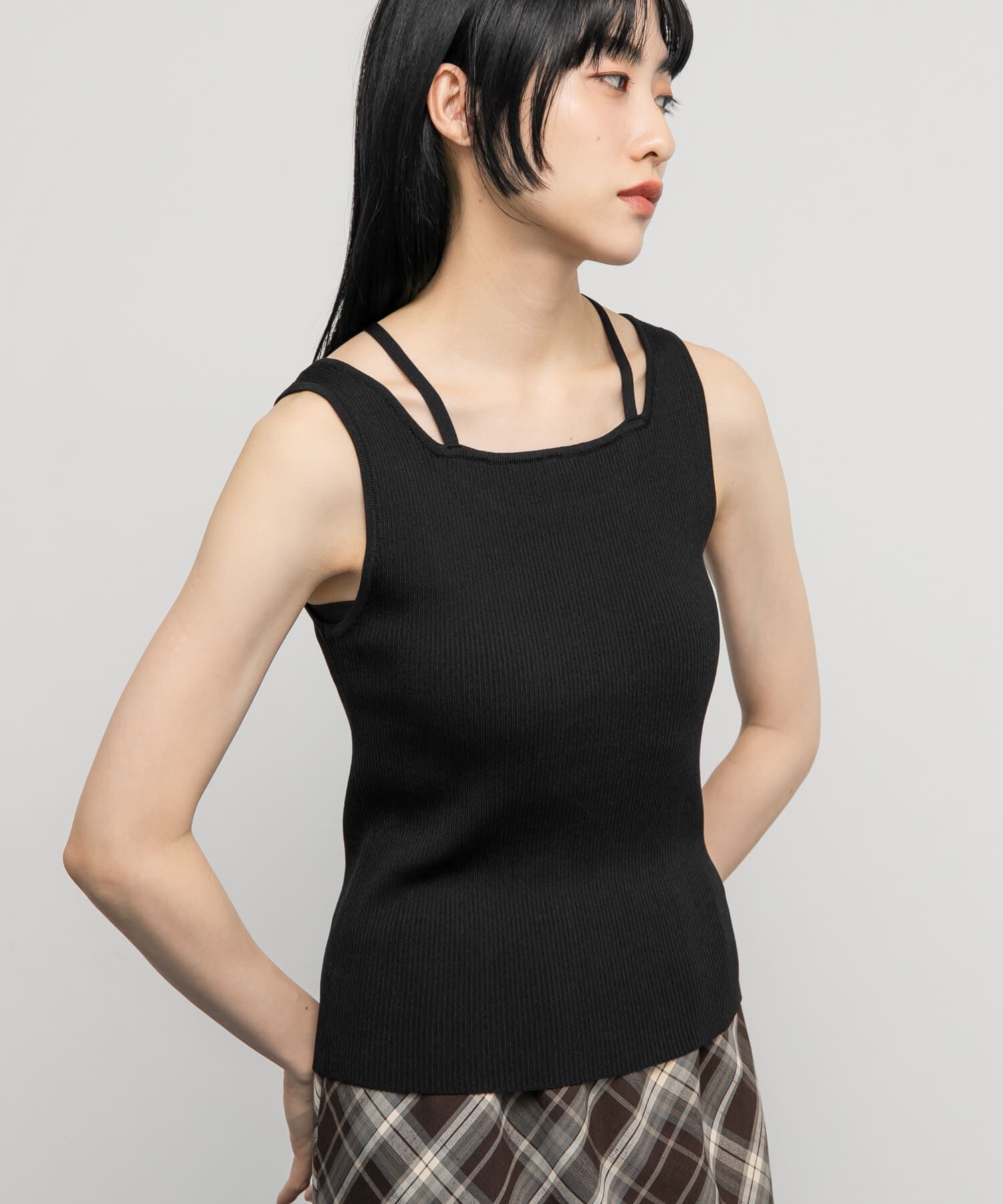  「BACKクロスニットタンク」|タンクトップ|