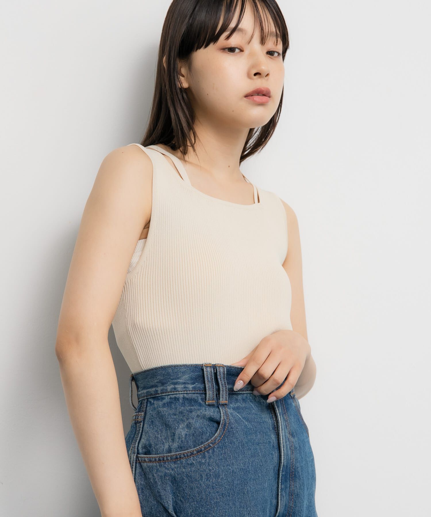  「BACKクロスニットタンク」|タンクトップ|