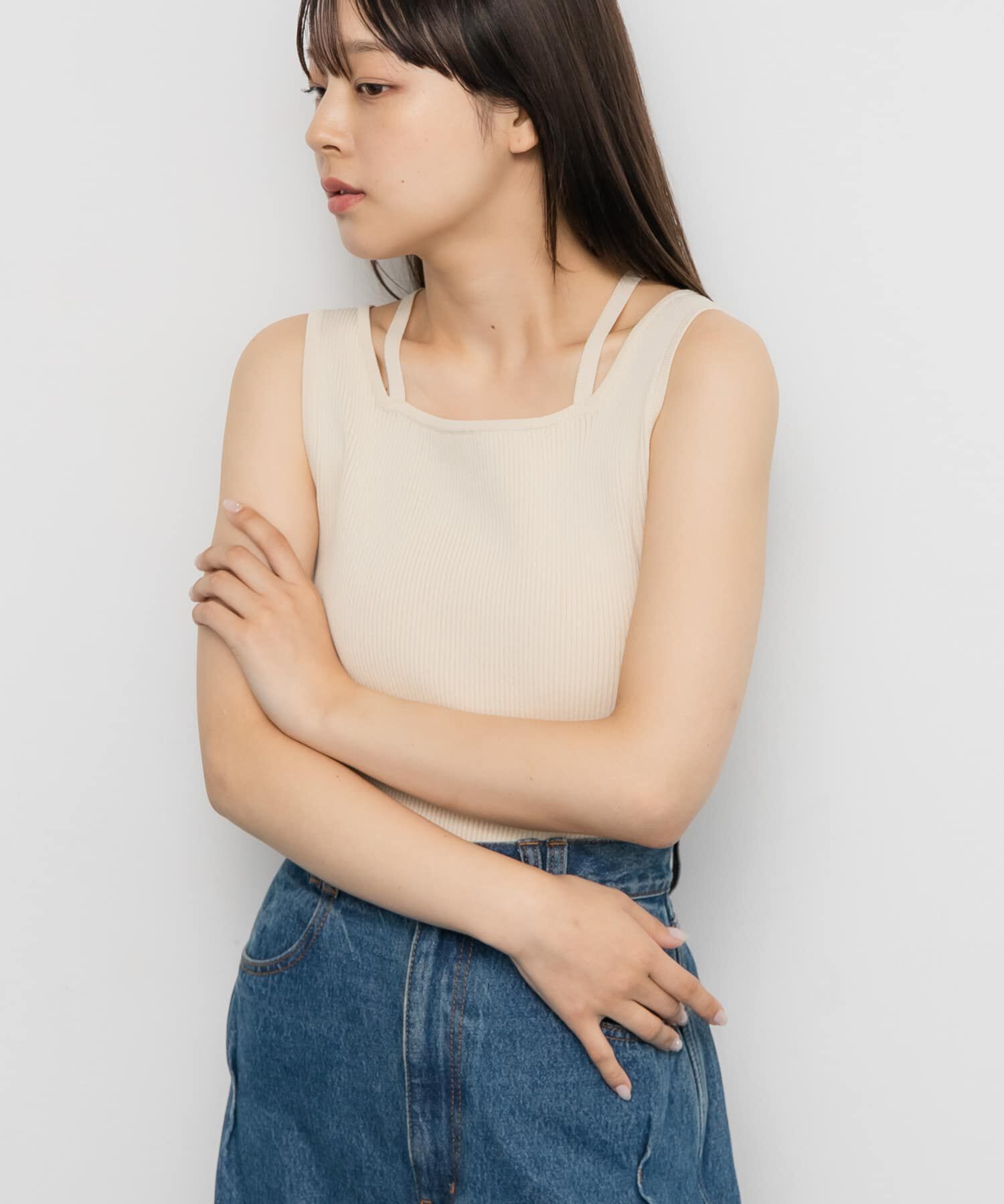  「BACKクロスニットタンク」|タンクトップ|