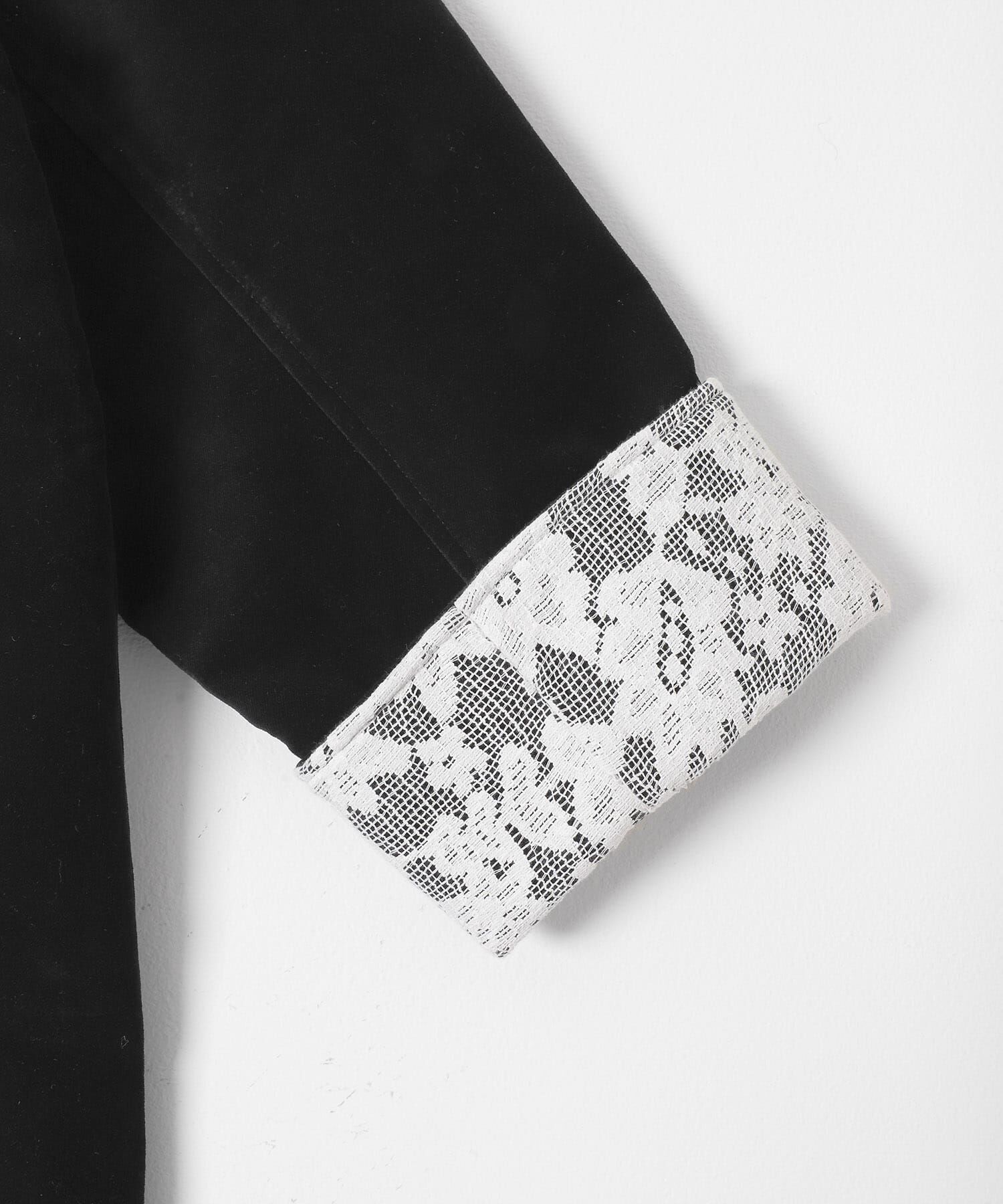  「ベロアBIGジャケット」|ノーカラーコート|