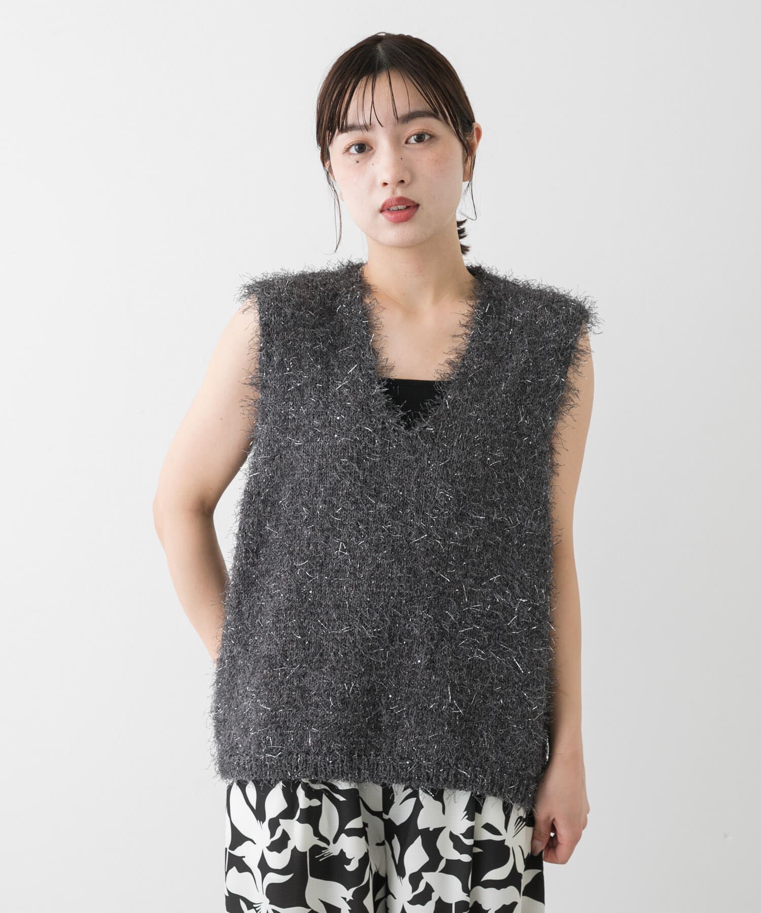 SENSE OF PLACE by URBAN RESEARCH「『洗濯可』スパンコールラメフェザーニット」|ニット・セーター|