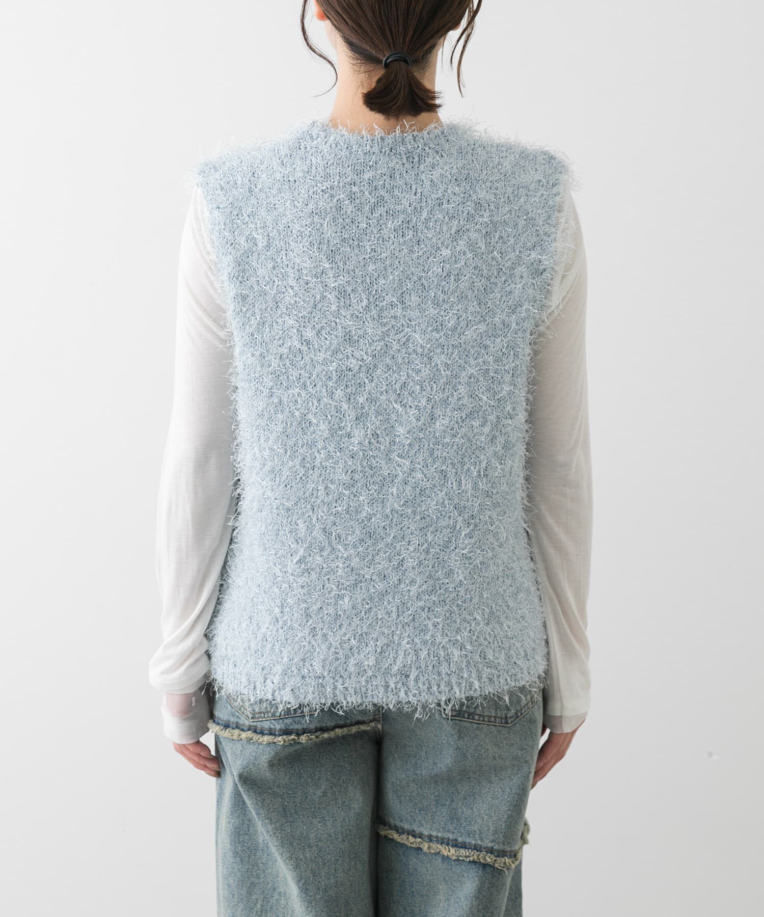 SENSE OF PLACE by URBAN RESEARCH「『洗濯可』スパンコールラメフェザーニット」|ニット・セーター|