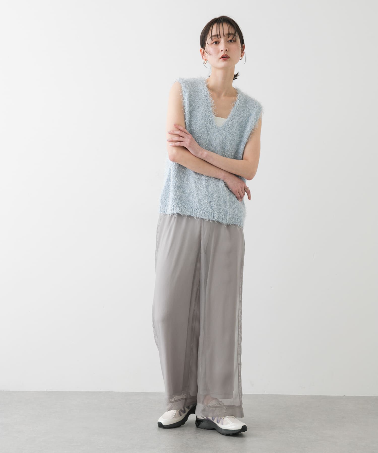 SENSE OF PLACE by URBAN RESEARCH「『洗濯可』スパンコールラメフェザーニット」|ニット・セーター|