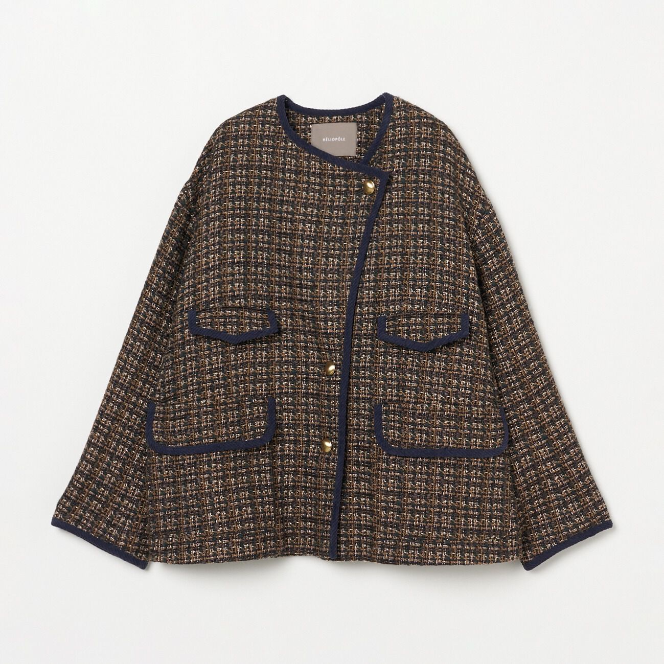 HELIOPOLE「HELIOPOLE TWEED BIG JACKET」|ブルゾン・スタジャン|ダークブラウン