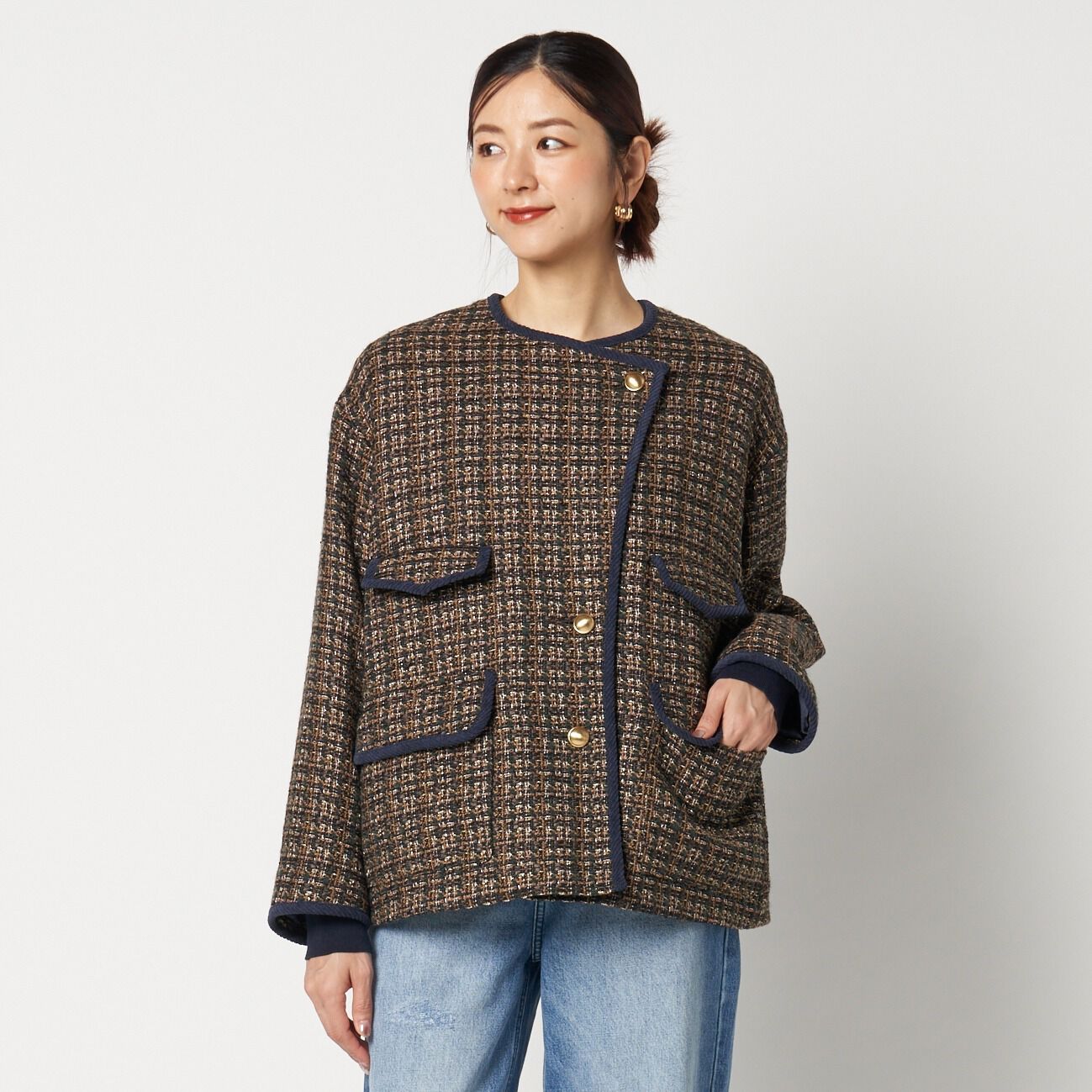 HELIOPOLE「HELIOPOLE TWEED BIG JACKET」|ブルゾン・スタジャン|