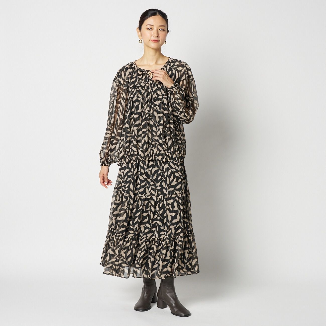 HELIOPOLE「HELIOPOLE DEVEAUX PRINT GATHERED BLOUSE」|シャツ・ブラウス|