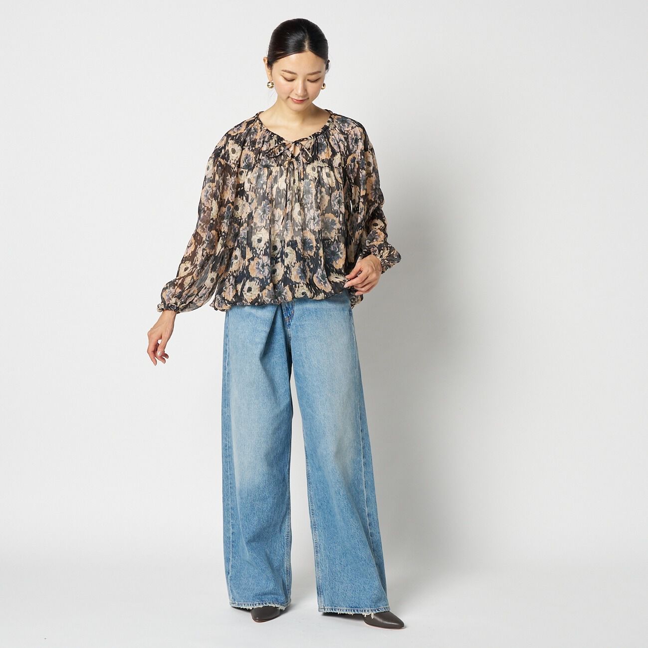 HELIOPOLE「HELIOPOLE DEVEAUX PRINT GATHERED BLOUSE」|シャツ・ブラウス|