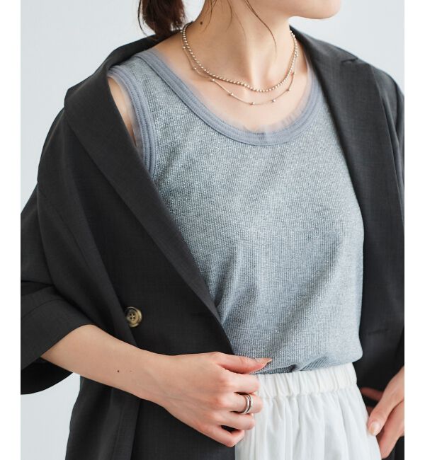 le.coeur blanc「ラメリブタンクトップ」|タンクトップ|