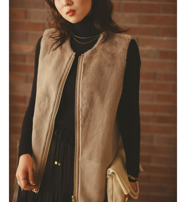  「フェイクファームートンベスト」|その他|モカ