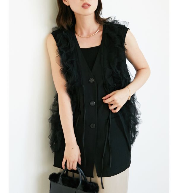  「《WEB限定アイテム》チュールレイヤードセットジレ」|その他|