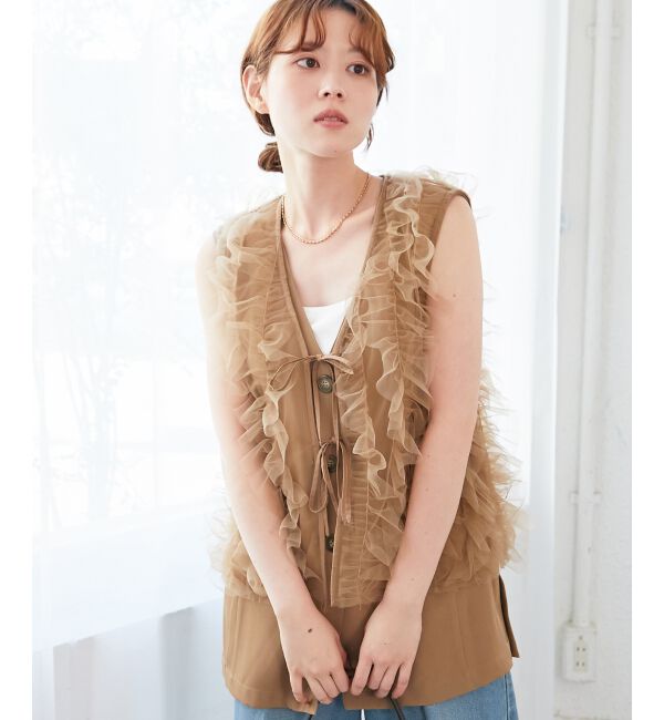  「《WEB限定アイテム》チュールレイヤードセットジレ」|その他|