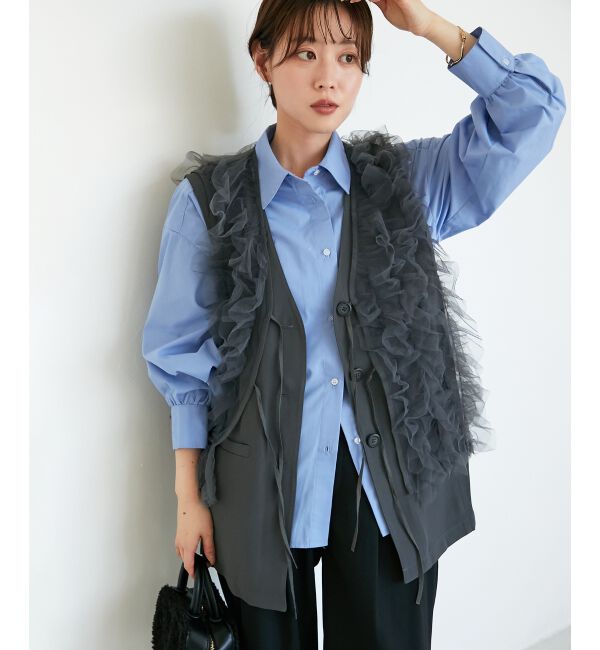  「《WEB限定アイテム》チュールレイヤードセットジレ」|その他|