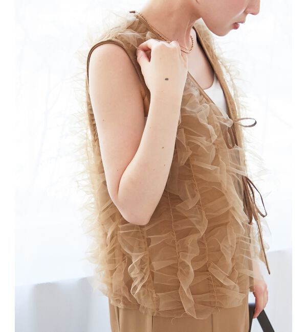  「《WEB限定アイテム》チュールレイヤードセットジレ」|その他|