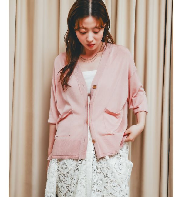  「《手洗い可能》ハイゲージワイドVネックカーディガン」|カーディガン|