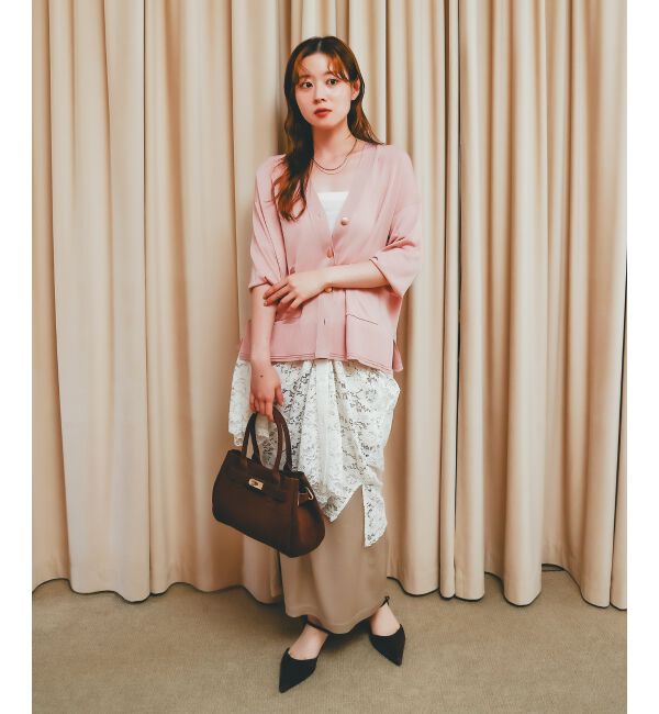  「《手洗い可能》ハイゲージワイドVネックカーディガン」|カーディガン|