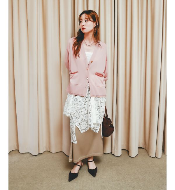  「《手洗い可能》ハイゲージワイドVネックカーディガン」|カーディガン|