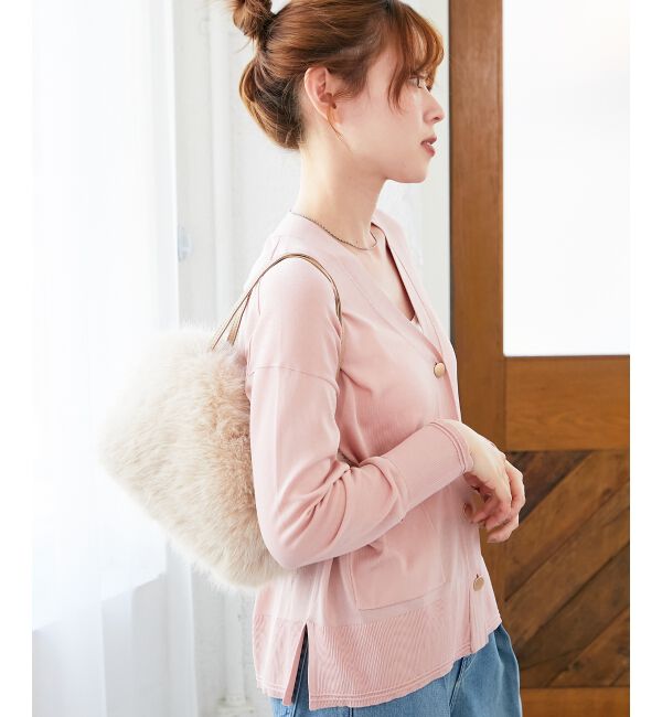  「《手洗い可能》ハイゲージワイドVネックカーディガン」|カーディガン|