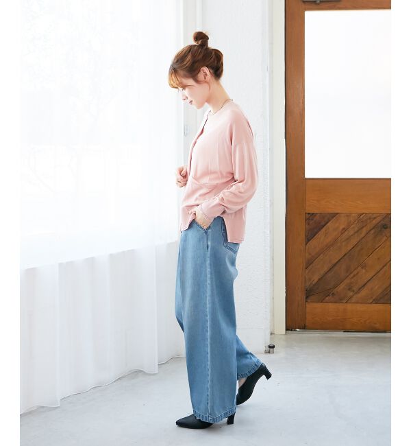  「《手洗い可能》ハイゲージワイドVネックカーディガン」|カーディガン|