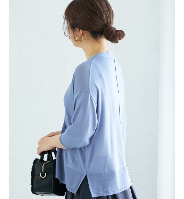  「《手洗い可能》ハイゲージワイドVネックカーディガン」|カーディガン|