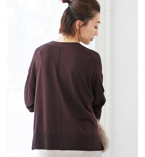  「《手洗い可能》ハイゲージワイドVネックカーディガン」|カーディガン|