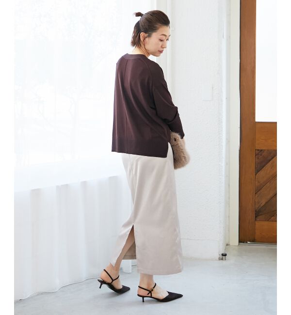  「《手洗い可能》ハイゲージワイドVネックカーディガン」|カーディガン|