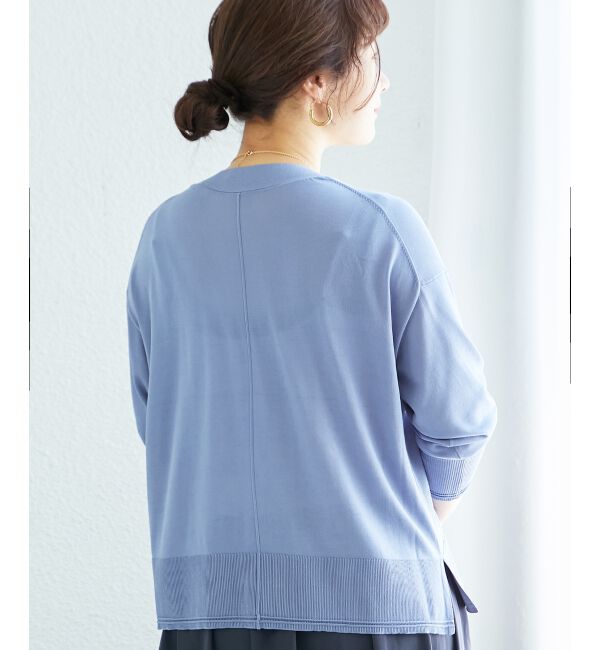  「《手洗い可能》ハイゲージワイドVネックカーディガン」|カーディガン|