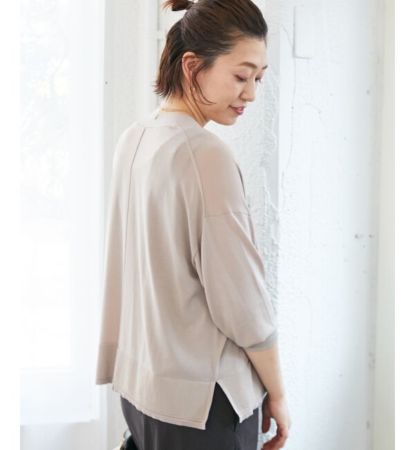  「《手洗い可能》ハイゲージワイドVネックカーディガン」|カーディガン|