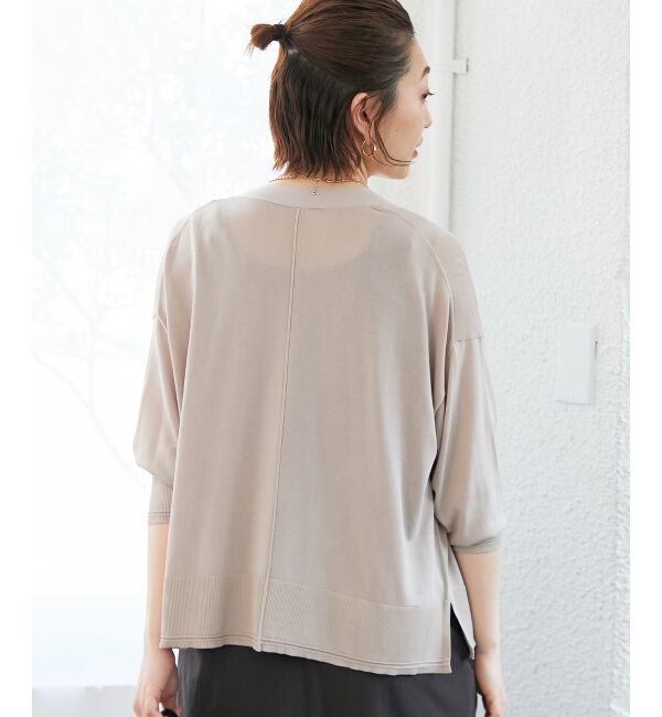  「《手洗い可能》ハイゲージワイドVネックカーディガン」|カーディガン|