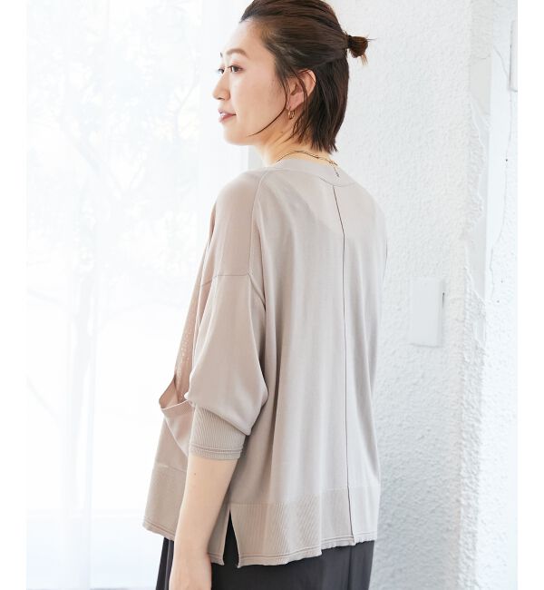  「《手洗い可能》ハイゲージワイドVネックカーディガン」|カーディガン|