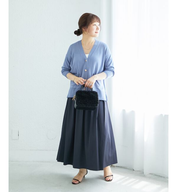  「《手洗い可能》ハイゲージワイドVネックカーディガン」|カーディガン|