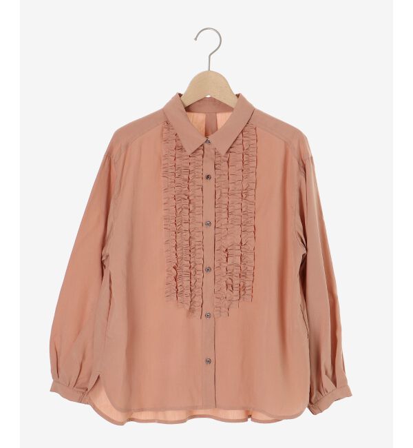  「フロントフリルレギュラーカラーブラウス」|シャツ・ブラウス|