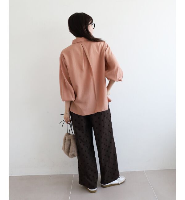  「フロントフリルレギュラーカラーブラウス」|シャツ・ブラウス|