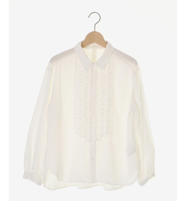  「フロントフリルレギュラーカラーブラウス」|シャツ・ブラウス|