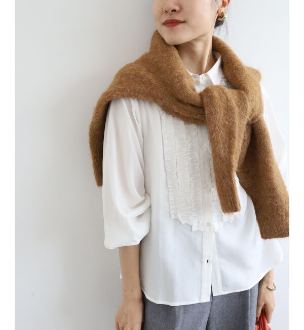  「フロントフリルレギュラーカラーブラウス」|シャツ・ブラウス|