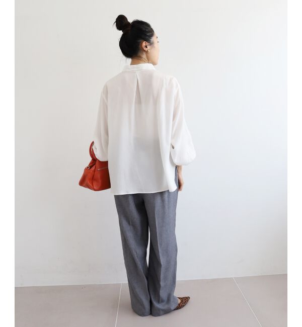  「フロントフリルレギュラーカラーブラウス」|シャツ・ブラウス|