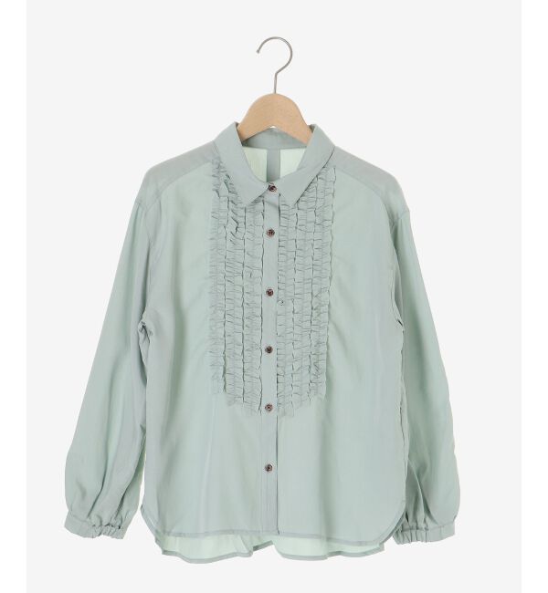  「フロントフリルレギュラーカラーブラウス」|シャツ・ブラウス|