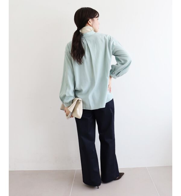  「フロントフリルレギュラーカラーブラウス」|シャツ・ブラウス|