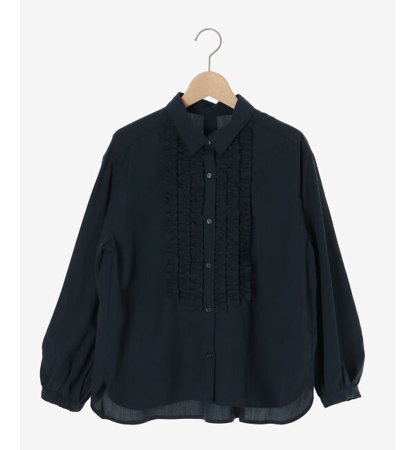  「フロントフリルレギュラーカラーブラウス」|シャツ・ブラウス|