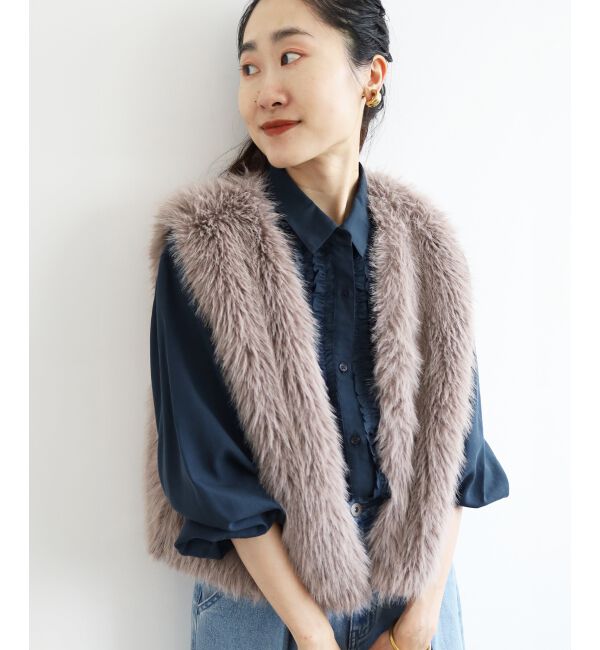  「フロントフリルレギュラーカラーブラウス」|シャツ・ブラウス|