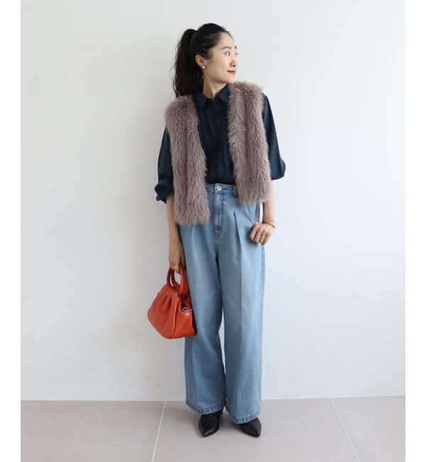  「フロントフリルレギュラーカラーブラウス」|シャツ・ブラウス|