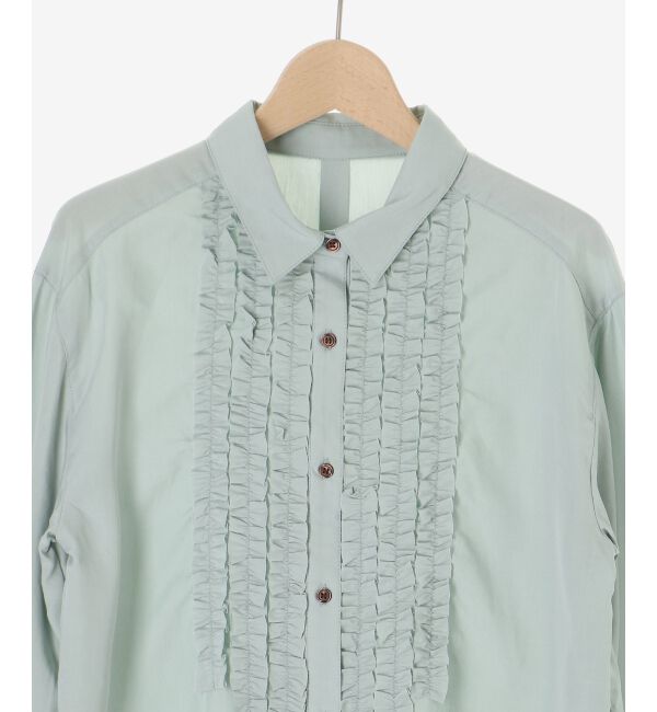  「フロントフリルレギュラーカラーブラウス」|シャツ・ブラウス|