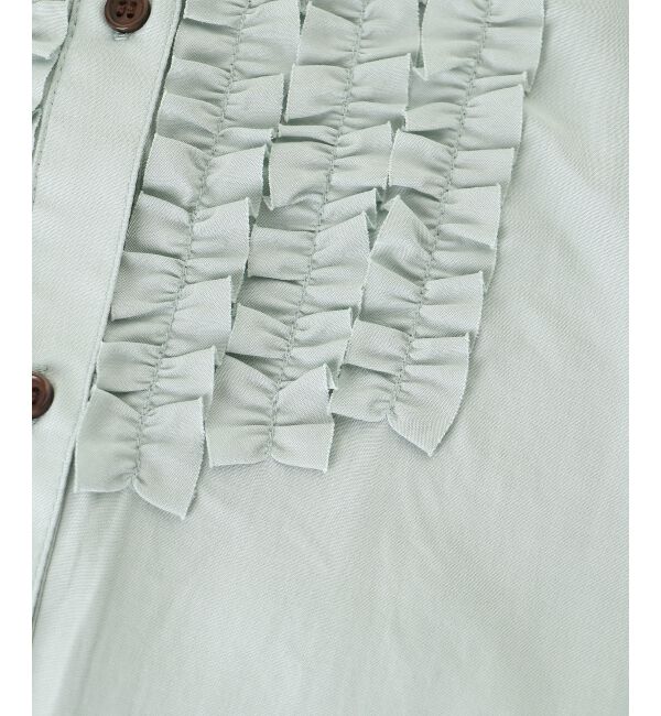  「フロントフリルレギュラーカラーブラウス」|シャツ・ブラウス|